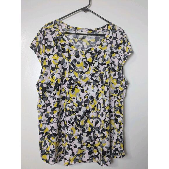 Emaline Woman Top Blouse Size 2X Cap Sleeves Stretch - Picture 1 of 7